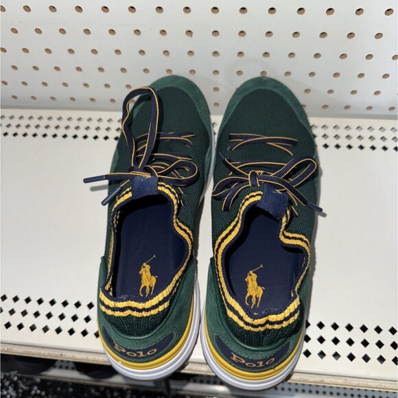 Polo Ralph Lauren Trackster 200II Mens Athletic Shoes Size 10 Green Yellow Blue - Picture 2 of 8